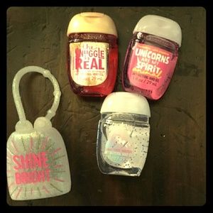 3 Bath & Body Works Gel Hand Sanitizers w/ Carrier